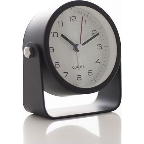 Lntyq Petit réveil analogique de 8,9 cm, fonctionne à piles, jolie horloge de table avec lumière, angle réglable pour voyage, chevet, chambre à coucher, enfants, décoration de salon (noir) (1/3)