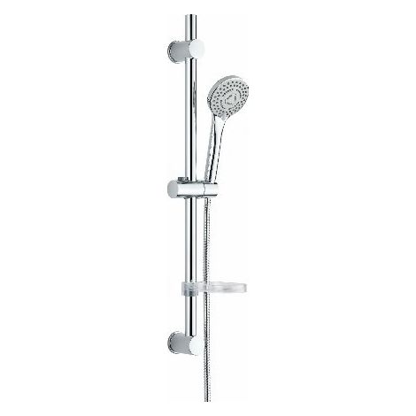Saliscendi Blu Relax con Doccetta 3 Getti DC5229, Flessibile 150 cm, Portasapone – Cromo