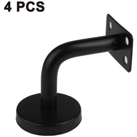 Lot de 4 supports de rampe en acier inoxydable pour escaliers muraux, fixation de rampe (noir)