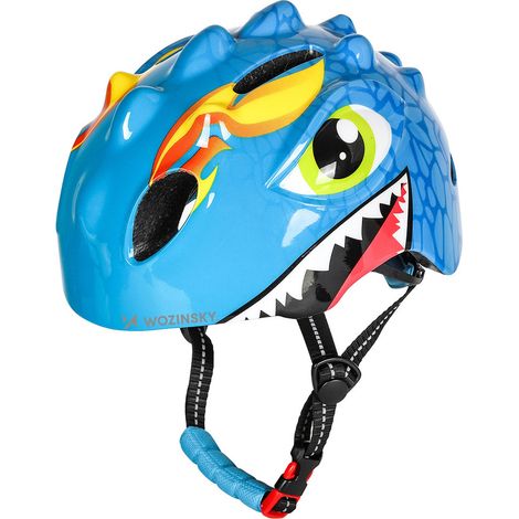 Casco ligero para bicicleta infantil de 50-54 cm - dragón azul (1/5)