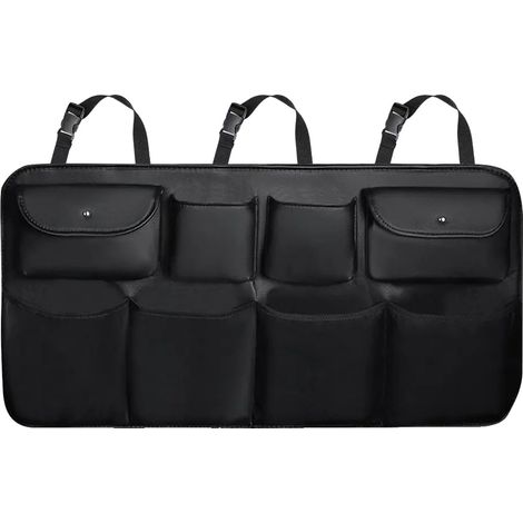 Auto Rücksitz Organizer, Mehrfach-Taschen-Design, Langlebiges Material, schwarz (1/2)