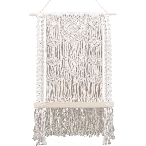 [Soporte para plantas de macramé hecho a mano] Modelo MKONO Deluxe de yute bicolor [Alfombra para plantas vintage] (1/5)