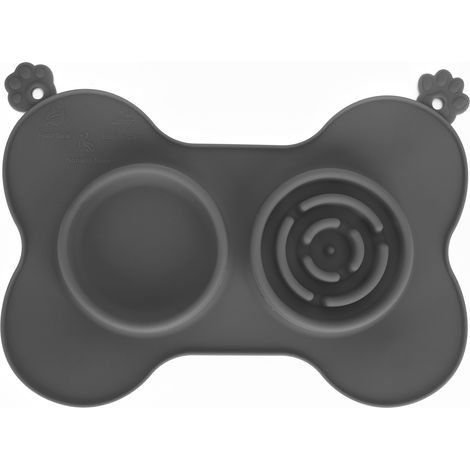 Gamelles portables en silicone pour chiens et chats, gamelle pour chiots et chats, accessoires pour animaux de compagnie, grises (1/5)
