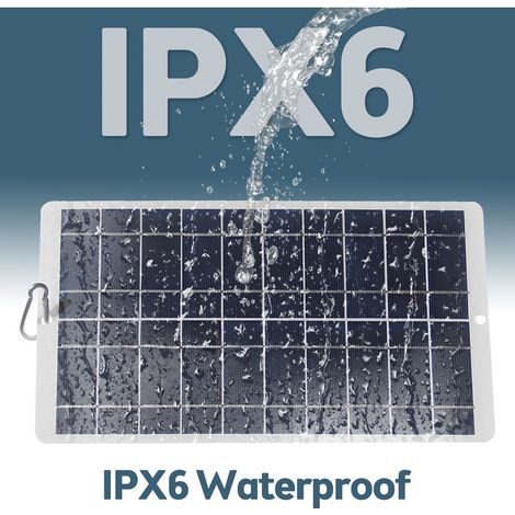 Panneau solaire de 8 watts - IPX6 étanche à 5 volts monocristallins 19% à haute efficacité Type-C Charge rapide portable pour téléphone intelligent / moniteur Caméra de sécurité extérieure (1/5)