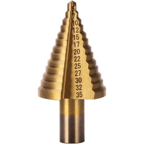 HSS-Stufenbohrer für Metall 5–35 mm, professioneller Titan-Kegelbohrer, Stufenbohrer mit Koffer für Holz, Kunststoff und Metall (1/5)