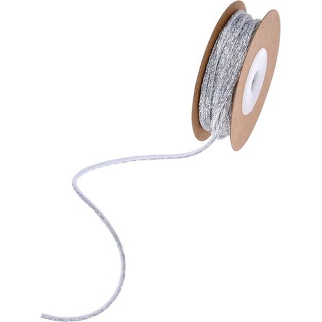Ruban Satin - 2 mm x 9,14 m - Blanc - Pour Emballage Cadeau Décoration Mariage Noël Etiquettes - 1 Rouleau (1/4)