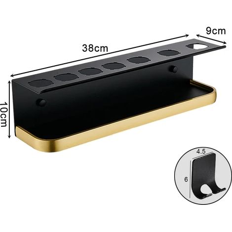 (Modèle 3) Support mural pour sèche-cheveux compatible avec le sèche-cheveux Dyson Airwrap et le fer à friser - Étagère de rangement - Organisateur de salle de bain FR2002 (1/5)