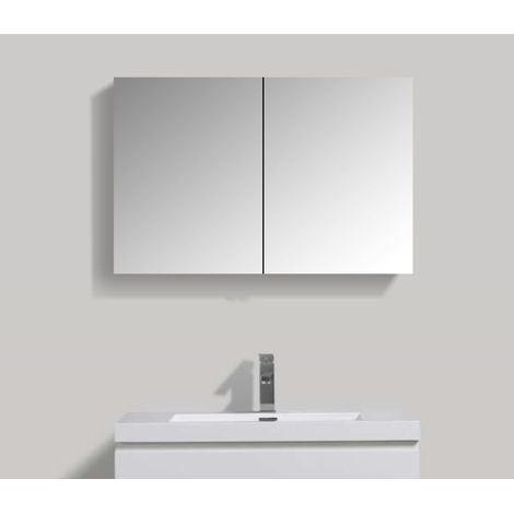 2-türiger LED - Spiegelschrank ALU-1000 (1/3)