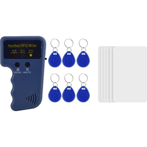 Copieur RFID, Copieurs Lecteur Portable UID Réinscriptible Key Fob avec 6 étiquettes RFID Inscriptible Cartes Puce Kit Sauvegarde Support Carte Lecture pour L'école Bureau Domicile Sécurité (1/5)