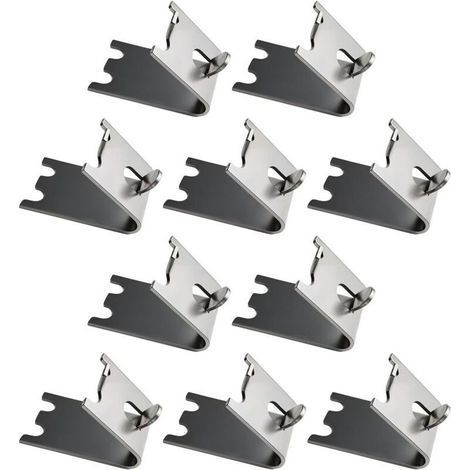 10 Pieces Stainless Square Fridge Clips, Refrigerator Shelves Clip, 1.5mm Thicken 304 Stainless Steel Durable Freezer Shelf Brackets for Fridge, Freezer (Silver) (1/4)