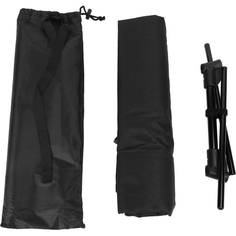 Chaise de sol de plage avec dossier réglable, pliable, portable, légère et respirante, idéale pour le camping et la pêche en extérieur (noire). (1/5)