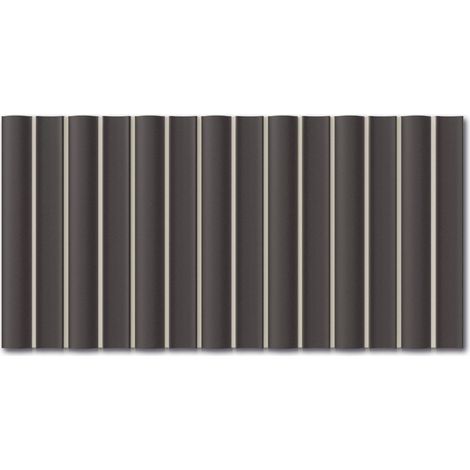 Carrelage mural faience effet graphique FACES - Bars - 25x12.5cm Coal - Mat - boîte de 0.44 m2 - Gioia Materia