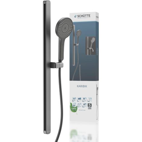 Support de Pommeau de Douche Inox, 3 Jets - Graphite Mat (1/5)