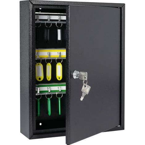HMF 13542-02 Schlüsselschrank 42 Haken, 35 x 27 x 8 cm, Schwarz (1/5)