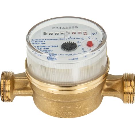 Schlösser Armaturen EINSTRAHLZAEHLER ETK BIS 30 GRAD, Q3=2, 5, AG 3/4", 110MM