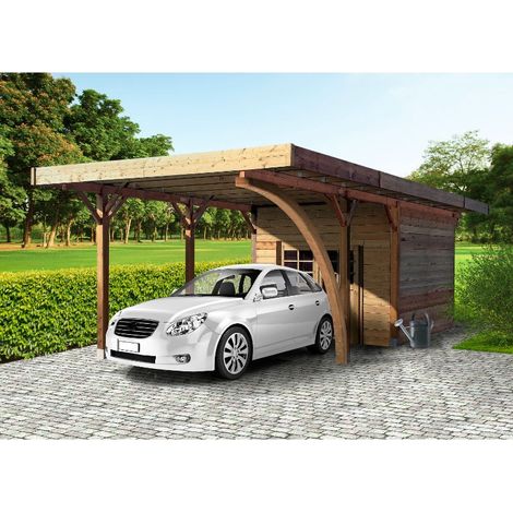 Carport 4064 x 7064 mm avec abri de rangement (1/3)
