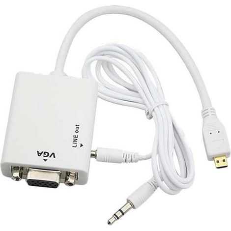 Convertisseur micro HDMI vers VGA avec audio - Blanc (1/2)