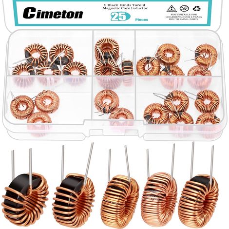 Toroid Inducteur à noyau magnétique, fil de cuivre, kit d'enroulement de fil de cuivre, pour transformateurs, carte de circuit DIY, noir (1/5)