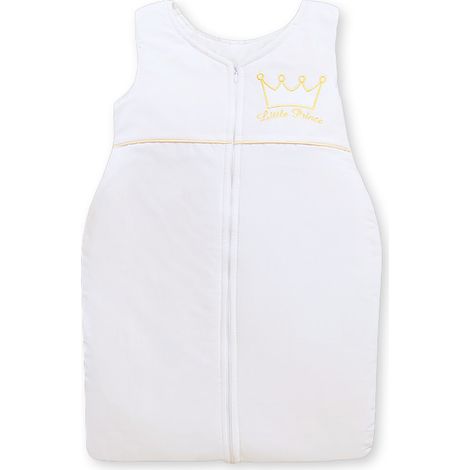 Saco de dormir de algodón para niños de 6 a 12 meses, talla M, TOG 2.5, aislante para todo el año, modelo Little Prince, color blanco. (1/5)