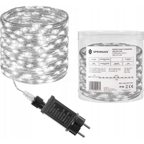 LUCI A FILO 200 LED 23m EST/INT MICRO A CORRENTE 8 FUNZIONI FREDDO ALIMENTATORE (1/5)