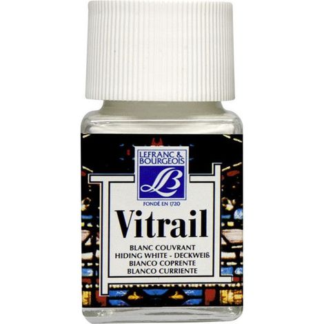 Peinture vitrail - Lefranc Bourgeois - Blanc couvrant - Flacon de 50ml