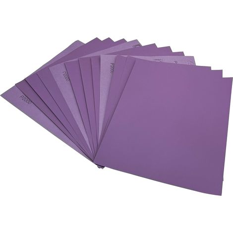 Lot de 15 feuilles de papier abrasif à grain 1500, 230 x 280 mm, papier abrasif humide, oxyde d'aluminium pour métal, verre, voiture, meubles en bois (1/5)