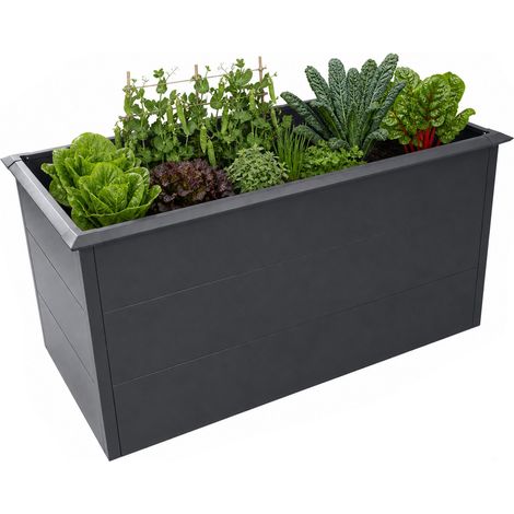Zelsius Hochbeet für Garten, 150 x 75 x 77 cm  Anthrazit RAL 7016  Terrasse oder Balkon