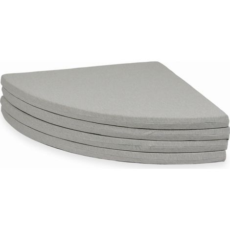 Alfombra de juegos de 160 cm para niños, redonda, plegable, gris claro. (1/4)