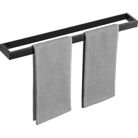 1 Porte Serviette Mural, Acier Inoxydable SUS304, Montage Par Vis, 60CM Noir Mat, Salle De Bain Cuisine