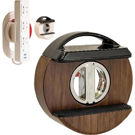 Support à ventouse pour multiprise, fixation murale autocollante pour parafoudre, gestion des câbles sous bureau - Marron (1/5)