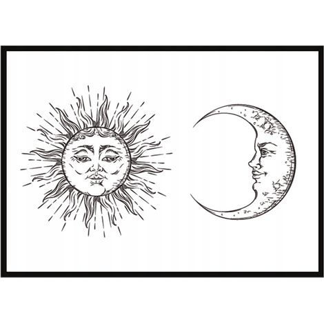Bild Poster im Rahmen 43x33cm Sonne Mond P891 (1/3)