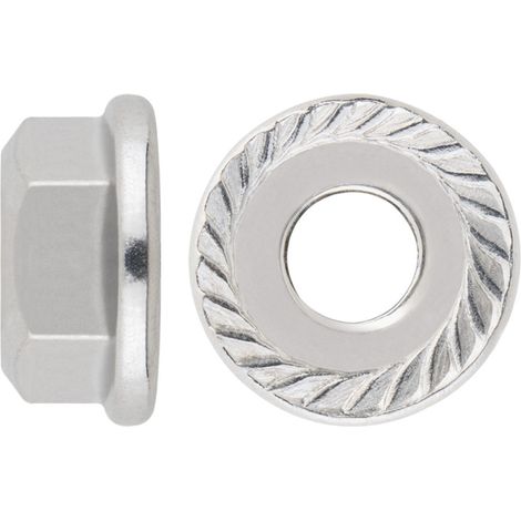 DIN-6923 A2 - DADO FLANGIATO ZIGRINATO A2 M08 ( 250 pz.)