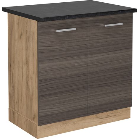 Mobile lavello cucina R-Line, Grigio nobile, 80 cm , PL Antracite, Vicco