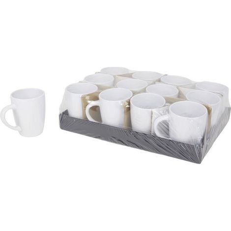 Trade Shop - WEISSE KERAMIKBECHER MILCH KRÄUTERTEE FRÜHSTÜCKSBECHER MIT HENKEL 191836 -