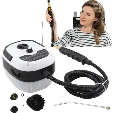 Limpiador a vapor portátil a presión, limpieza de alta presión, modos de temperatura ajustables, enchufe europeo de 220V-240V (1/5)