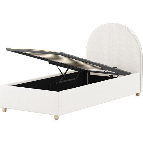 Lit coffre 90x200 sommier inclus Vipack Moon Blanc (1/5)