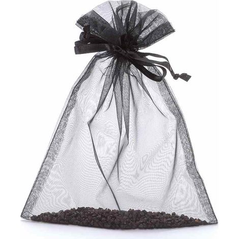 Sacchetto in organza nero cm 17x22 con tirante di chiusura, set da 50 pezzi, cm 17 x 22 H (al tirante17)