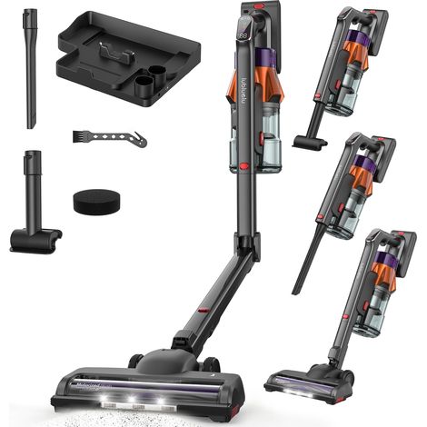 Aspirateur sans Fil, 55 kPa, 600 W, Autonome et Pliable, jusqu'à 65 Min d'autonomie, avec Station de Charge, système de Filtration à 7 Niveaux, pour Poils d'animaux, sols durs et Tapis (1/5)