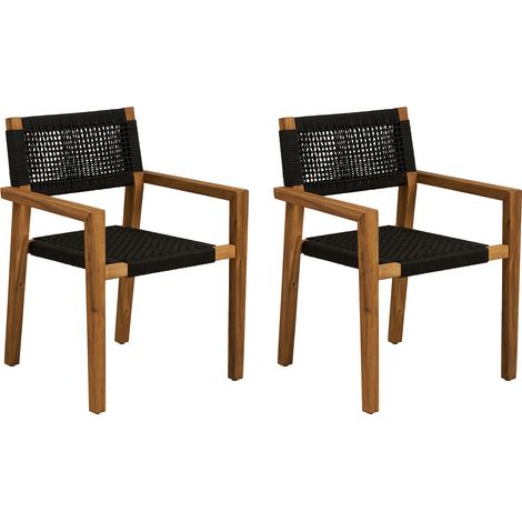 Ane chaise de jardin naturel, noir. (1/5)