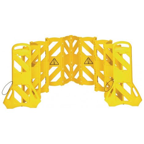 Barrières de sécurité polyéthylène jaune l.600xH1000 mm mobile 16 pièces RUBBER