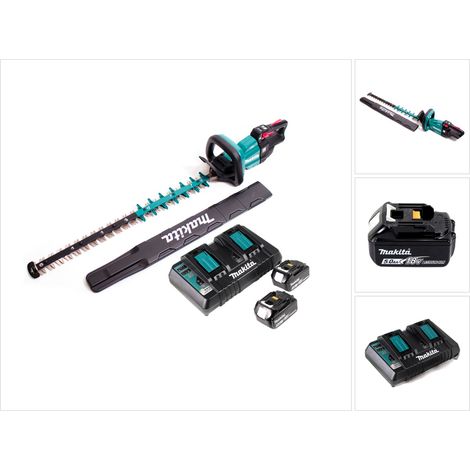 Tagliasiepi a batteria Makita DUH 751 PTE 18V 75 cm senza spazzole + 2x batteria 5,0Ah + doppio caricabatterie
