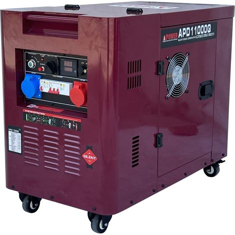 Groupe électrogène 9 kVA Diesel silencieux – Démarrage électrique – AVR – 230V/400V – 15h d'autonomie – 78 dB à 7m – Ai Power (1/5)