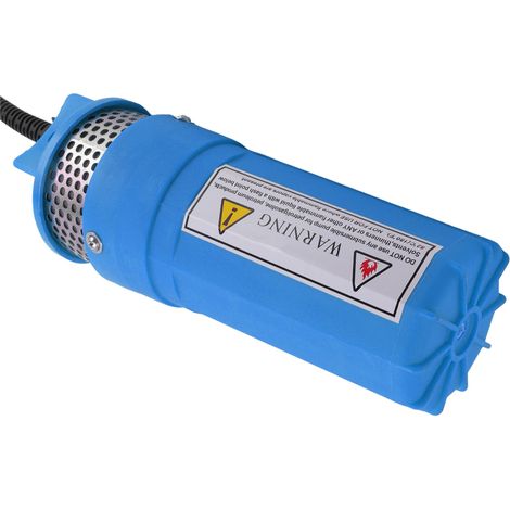 Pompe submersible solaire 24V DC 70m de hauteur 6,5L puits profond irrigation étang bleu (1/5)