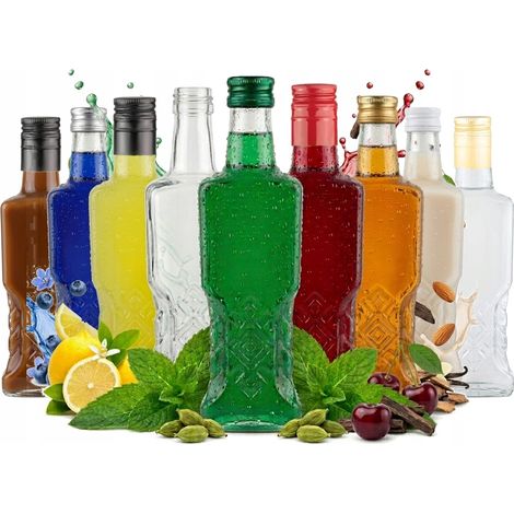 50 ukrainische Flaschen à 200 ml + Verschluss, Flaschen für Liköre, Wein und andere Spirituosen, 50 Stück (1/5)