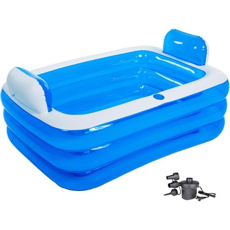 Baignoire gonflable pour adultes, baignoire SPA pliable pour douche, balcon et jardin, avec pompe électrique, gonflage rapide et facile.