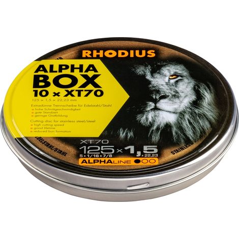 Disco de corte para acero inoxidable x10P - XT70. - 125X1.5X22.23 - 211083