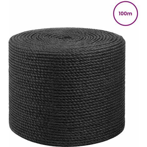 vidaXL Jute Twine 100 m 4 Black 100% Tossa jute