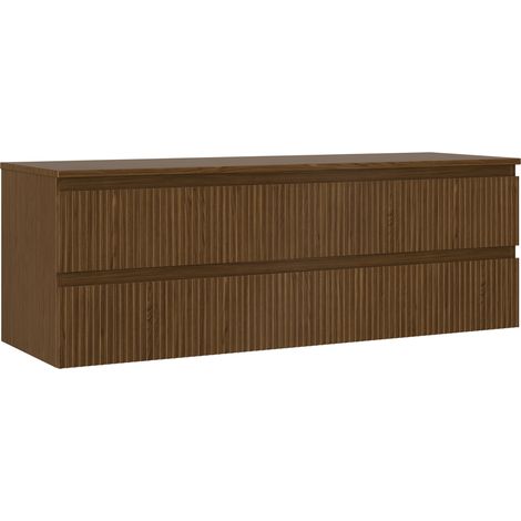 Mexen Rivel armario de baño bajo lavabo 140 cm con encimera, 2 cajones, ranurado, nogal - 91A20-14047-2-BFFC86 (1/5)