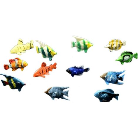 Ensemble de 12 figurines océan tropicales pour baignoire - jouets PVC éducatifs, mini poissons colorés pour piscine et apprentissage précoce (1/5)