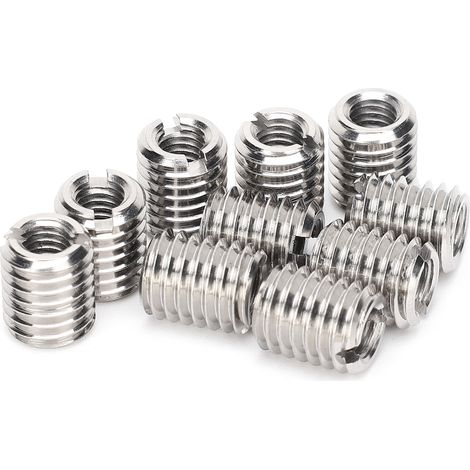 Lot de 10 écrous à insérer réducteurs réparation M6x1.0 femelle et M10x1.5 mâle filetage rallonge outillage (1/5)